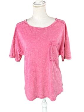 Altar’d’ State Pink Cami Pocket Tee Relaxed Pocket Scoop Neck